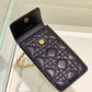 DI Caro Phone Holder With Chain Black, For Women, Women’s Handbags 7.5in/18.5cm CD S5105UWHC_M900