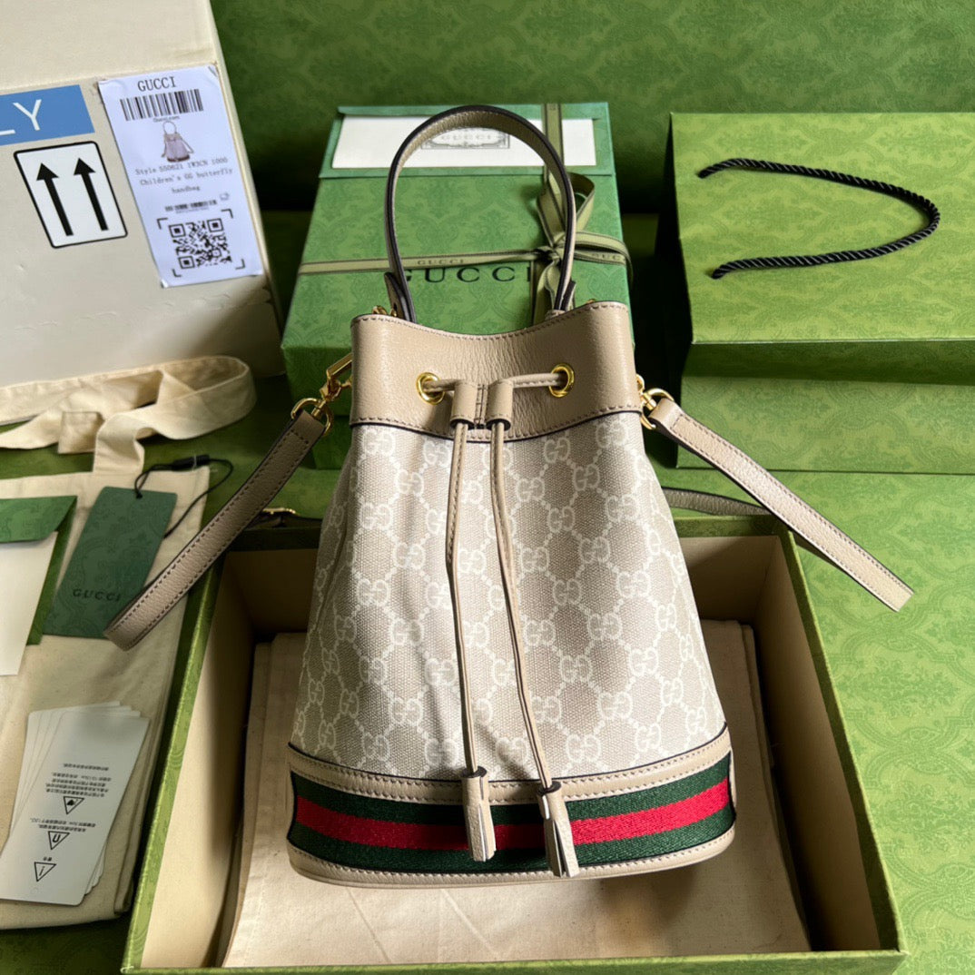 gg Ophidia Small gg Bucket Bag White For Women, Women’s Bags 10in/25cm gg ‎