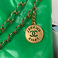 CHL 22 Handbag Gold Hardware Shiny Green For Women, Women’s Handbags, Shoulder Bags 16.5in/38cm AS3261