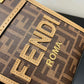 FI Sunshine Shopper Brown FF Fabric Brown Mini Bag For Woman 13cm/5in