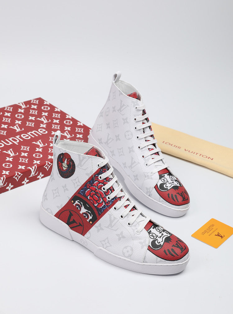 BL - LUV Stellar Trainer Boot White Red Sneaker
