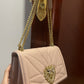 DG Large Devotion Bag In Quilted Nappa Pale Pink For Women 10in/26cm DG BB6651AV96780412