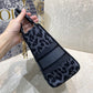 DI Medium Lady D-Lite Bag Blue and Black Mizza Embroidery, Blue and Black Handbags, Crossbody Bags, 24cm CD M0565ORHM_M962