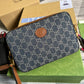 gg Shoulder Bag With Interlocking G Blue And Ivory gg Denim Jacquard For Women  9.6in/24.5cm gg