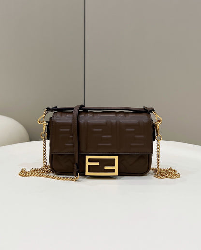 FI Baguette Brown For Women, Women’s Handbags, Shoulder And Crossbody Bags 7.5in/19cm FF 8BS017