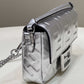 FI Baguette Silver For Women, Women’s Handbags, Shoulder And Crossbody Bags 7.5in/19cm FF 8BS017