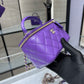 ChanelVanity With Chain Silver Hardware Purple For Women, Women’s Handbags, Shoulder Bags 6.7in/17cm
