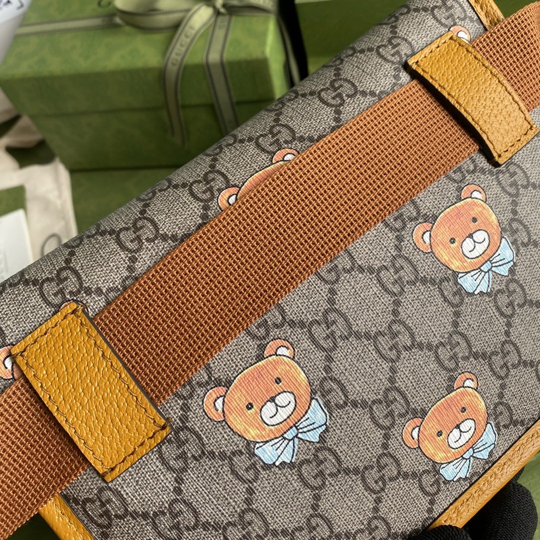 gg Ophidia Belt Bag Beige And Orange gg Supreme Canvas For Women  8.7in/22cm gg  ‎