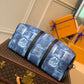 LV Keepall Bandouliere 50 Damier Salt Canvas Ocean Blue For Men, Bags, Travel Bags 19.7in/50cm LV N50059
