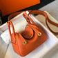 HM Lindy Mini Feu Color Togo Bag With Gold Hardware For Women, Women’s Handbags, Shoulder And Crossbody Bags 7.5in/19cm