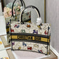 DI Medium Book Tote White Multicolor, For Women, Women’s Handbags 14in/36cm CD