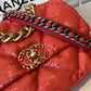 CHL 19 Flap Bag Gold Hardware Red For Women, Women’s Handbags, Shoulder Bags 10.2in/26cm AS1160 