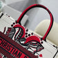 DI Medium Book Tote Latte Multicolor Cupidon Embroidery, Red/White, For Women Women’s Handbags, 41cm CD M1296ZTQG_M941
