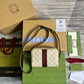 gg Ophidia Mini gg Bag Beige And Ebony gg Supreme Canvas, With Beige For Women  7in/17.5cm gg 