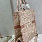DI Large Book Tote Red Toile de Jouy Embroidery, Light Red, For Women Women’s Handbags, 42cm CD