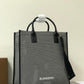 BB Horseferry Print Cotton Canvas Tote Black/Grey For Women, Women’s Bags, Shoulder And Crossbody Bags 14in/ 35.5cm BUR 80508141
