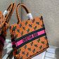 DI Large Book Tote Orange Multicolor, For Women, Women’s Handbags 16.5in/42cm CD