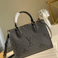 LV OnTheGo PM Tote Bag Monogram Empreinte Black For Women, Women’s Handbags, Shoulder And Crossbody Bags 9.8in/25cm LV M45653