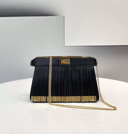 FI Peekaboo Small Iseeu Pochette Black Bag For Woman 21cm/8in