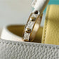 LV Capucines MM Taurillon Creme Beige/ Plume Yellow Berlingot For Women, Women’s Bags, Shoulder And Crossbody Bags 12.4in/31.5cm LV M59883