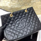 Chanel Classic Tote Bag Gold Toned Hardware Black For Women 13.3in/34cm