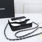 CHL 19 Handbag 7in/18cm Black/White For Women