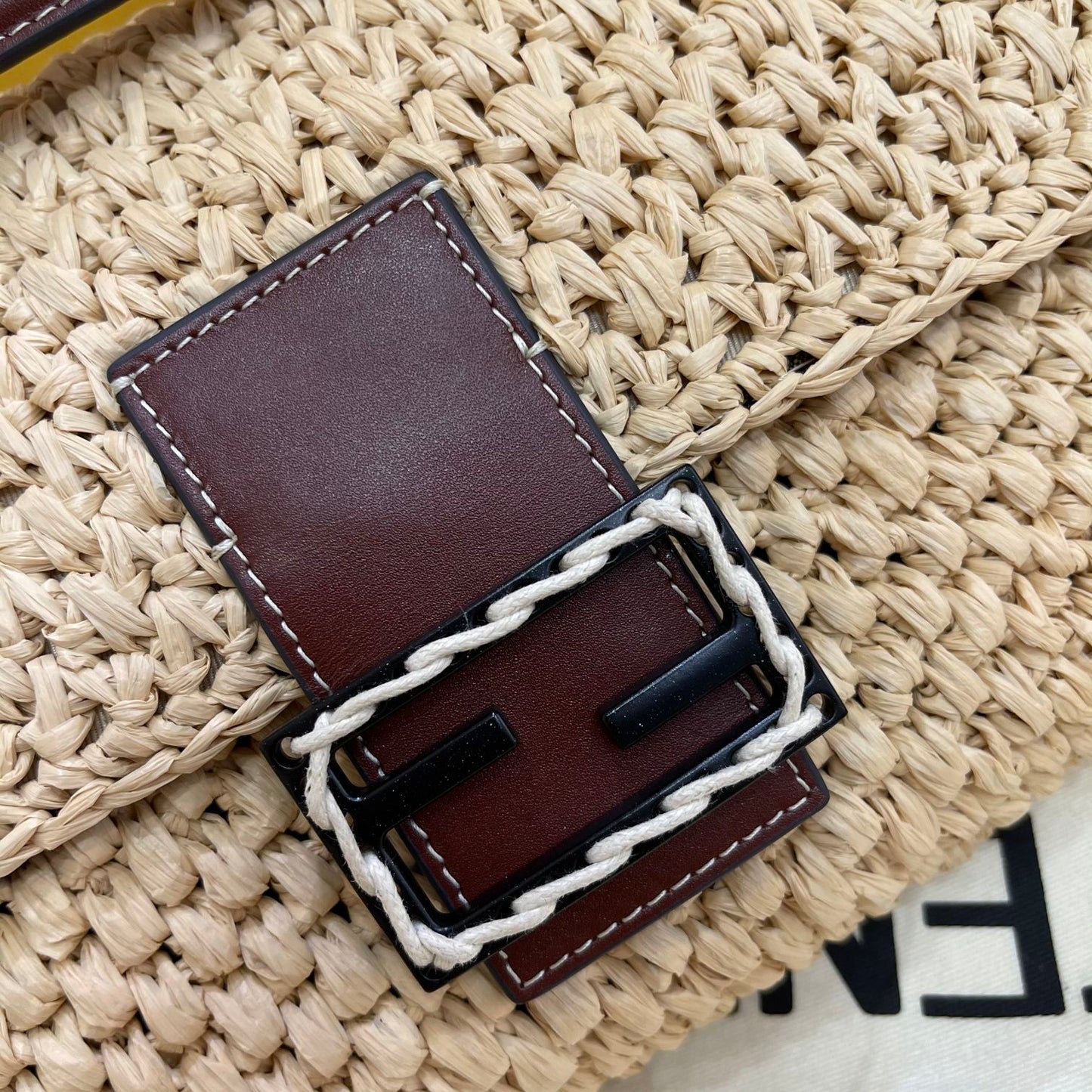 FI Baguette Woven Straw Red For Women, Women’s Handbags, Shoulder And Crossbody Bags 10.2in/26cm FF