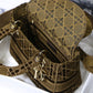 DI Medium Lady D-Lite Brown Cannage Bag For Women 9.5in/24cm CD
