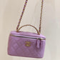 ChanelSmall Vanity Case Purple For Women 6.7in/17cm AS3171