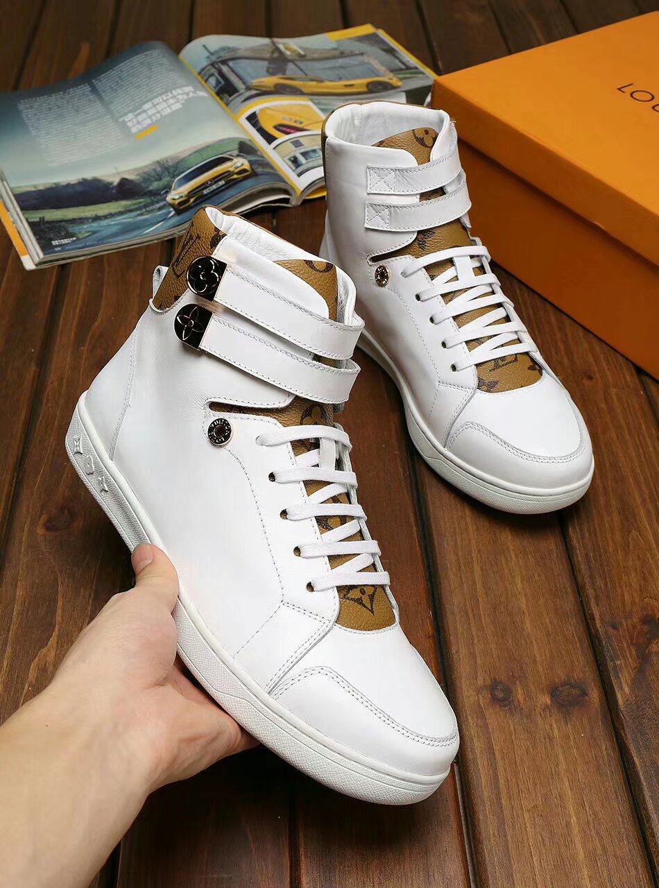 BL - LUV HIgh Top White Brown Sneaker