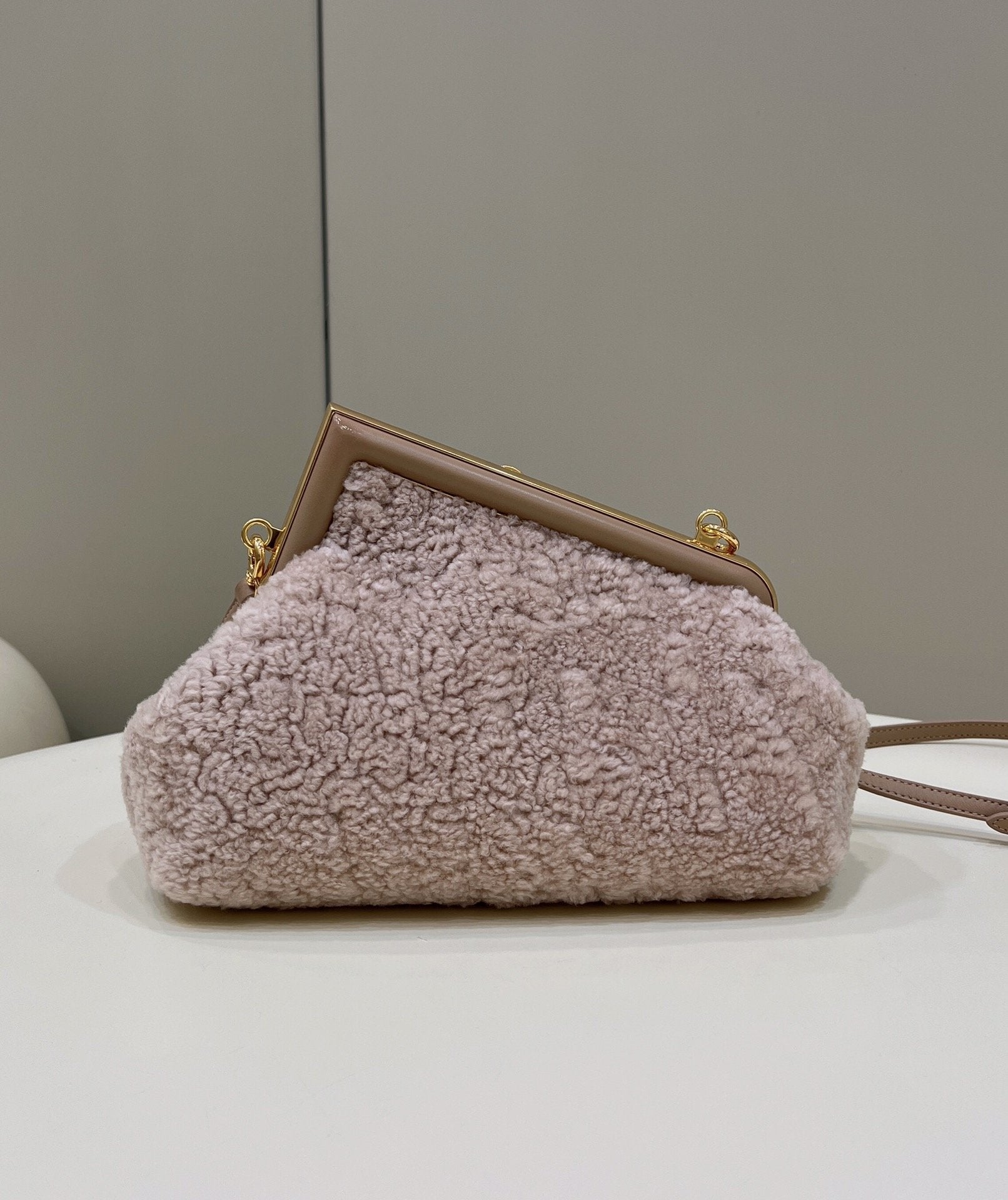 FI First Small Pink Mink Bag For Woman 26cm/10in