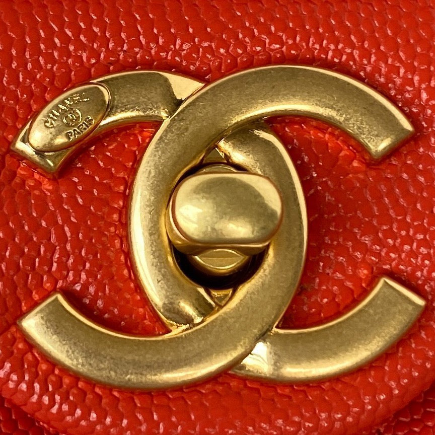 ChanelMini Flap Bag With Top Handle Gold Hardware Red For Women, Women’s Handbags, Shoulder Bags 7.9in/20cm AS2431 