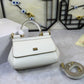 DG Medium Sicily Handbag In Dauphine White For Women 10.2in/26cm DG BB4347A100180001