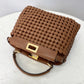 FI Peekaboo Mini Brown Braided Bag For Woman 18cm/7in