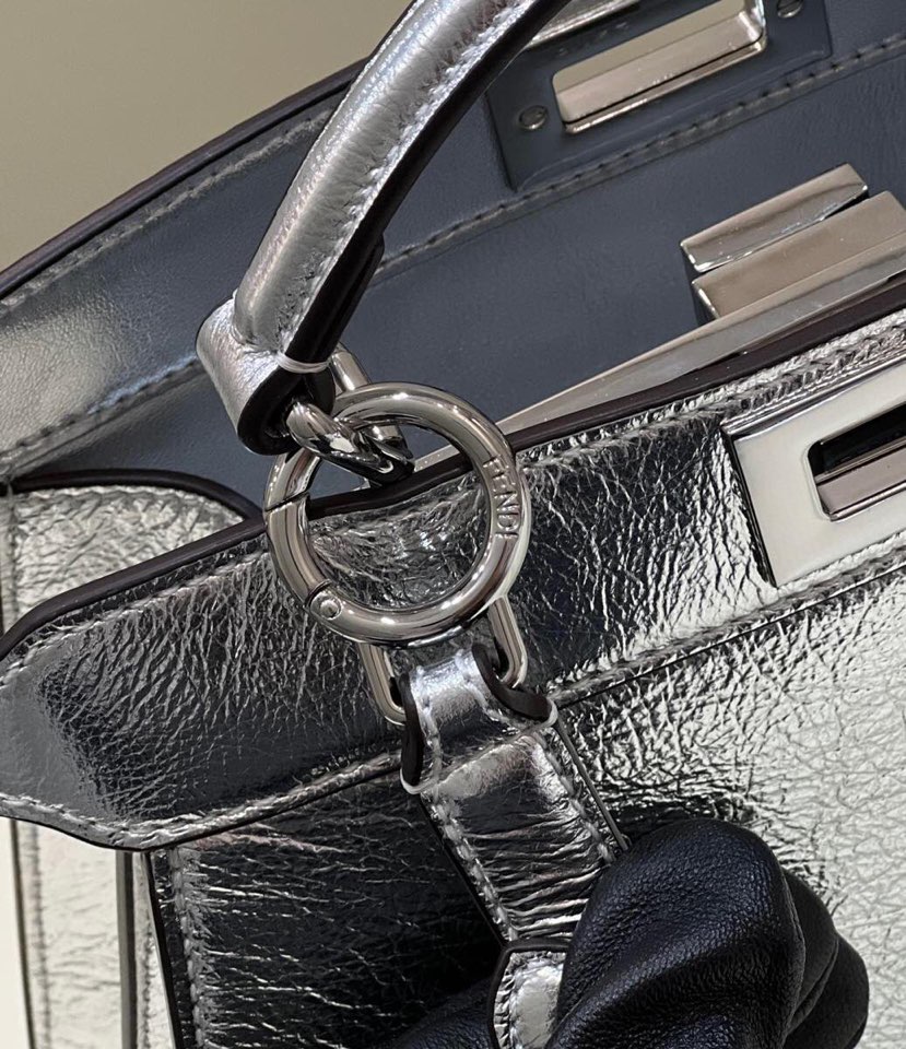 FI Peekaboo Small Silver Bag For Woman 27cm/11in