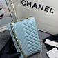CHL Chevron Trendy CHL Phone Light Blue Bag For Women 18cm/7in