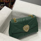 DG Large Devotion Shoulder Bag In Quilted Nappa Green For Women 11.4in/29cm DG