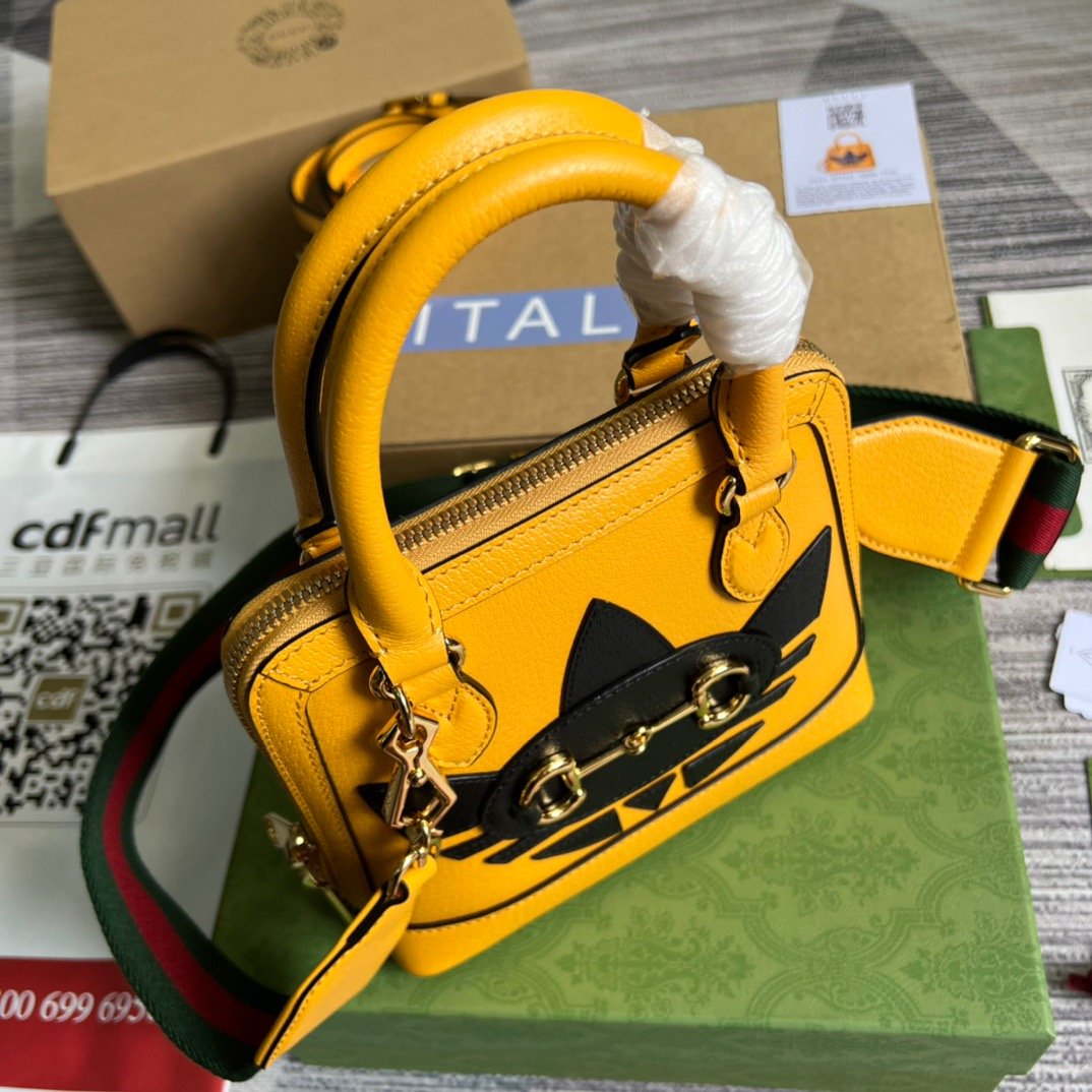 gg x Adidas Horsebit 1955 Mini Bag Yellow For Women, Women’s Bags 7.9in/20cm gg‎
