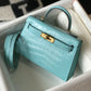 HM Kelly Blue For Women Gold Toned Hardware 7.8in/20cm