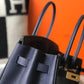 HM Birkin Dark Blue For Women Gold-Toned Hardware 11in/30cm