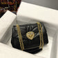 DG Large Devotion Shoulder Bag In Quilted Nappa Black For Women 11.4in/29cm DG