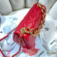 Chanel Flap Bag Gold Hardware Red For Women, Women’s Handbags, Shoulder Bags 7.9in/20cm AS3366
