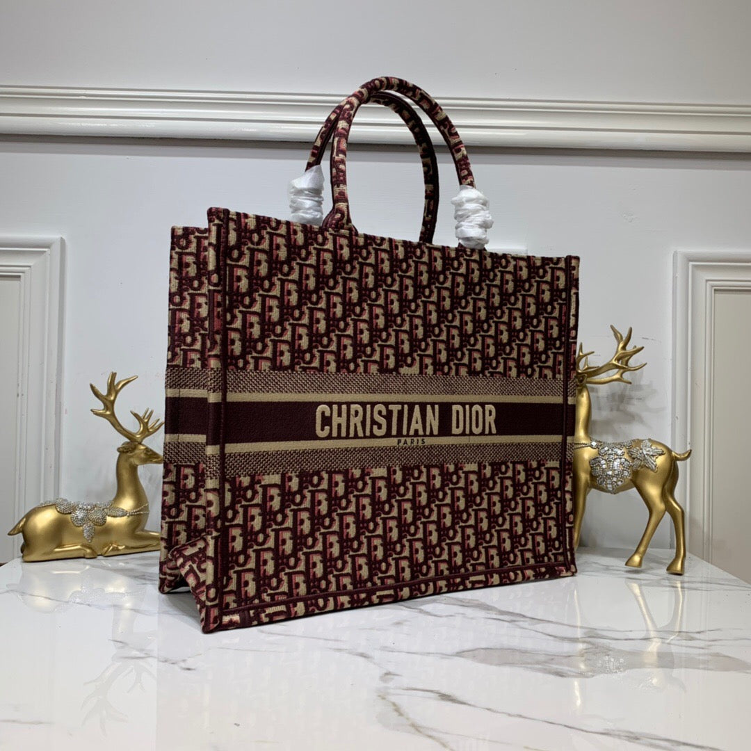 DI Large Book Tote Brown For Women 16.5in/42cm CD M1286ZRIW