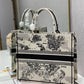 DI Large Book Tote Zodiac Embroidery, Black/Beige, For Women Women’s Handbags, 41cm CD