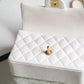 ChanelMini Flapbag With Top Handle White For Women 7.8in/20cm