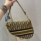 DI Saddle Bag Brown Oblique Canvas Gold Toned Hardware For Women 25cm/10in CD