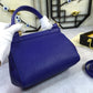 DG Medium Sicily Handbag In Dauphine Dark Blue For Women 10.2in/26cm DG