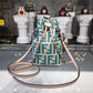 FI Mon Tresor Beige/Teal For Women, Women’s Handbags, Shoulder And Crossbody Bags 7in/18cm FF 8BS010