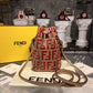 FI Mon Tresor Beige/Red For Women, Women’s Handbags, Shoulder And Crossbody Bags 7in/18cm FF 8BS010