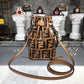 FI Mon Tresor Bucket Bag Brown/Black For Women, Women’s Handbags, Shoulder And Crossbody Bags 7in/18cm FF 8BS010A659F13VK
